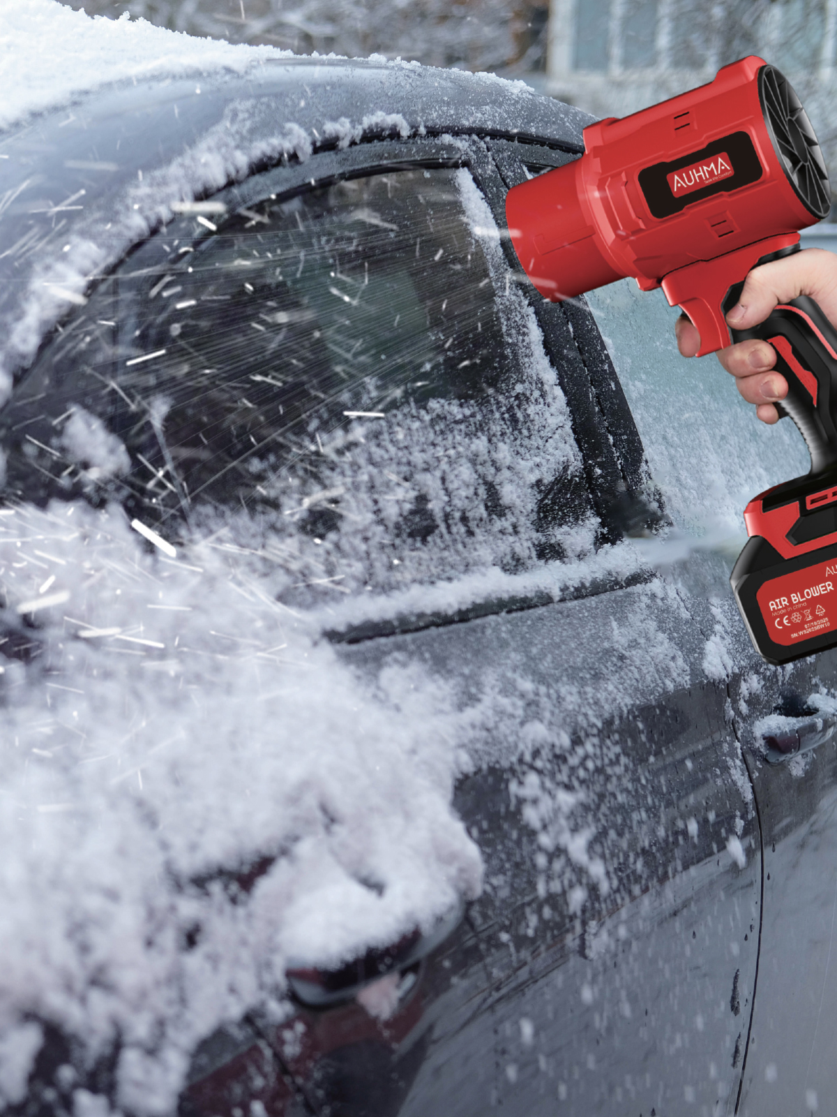 AUHMA AHV-18 Şarjlı Turbo Fan Hava Üfleyici Kırmızı - 21V Kömürsüz Motor (Brushless) - 32.000 RPM Oto Kurutma, PC Temizleme ve Bahçe Üfleme Makinesi