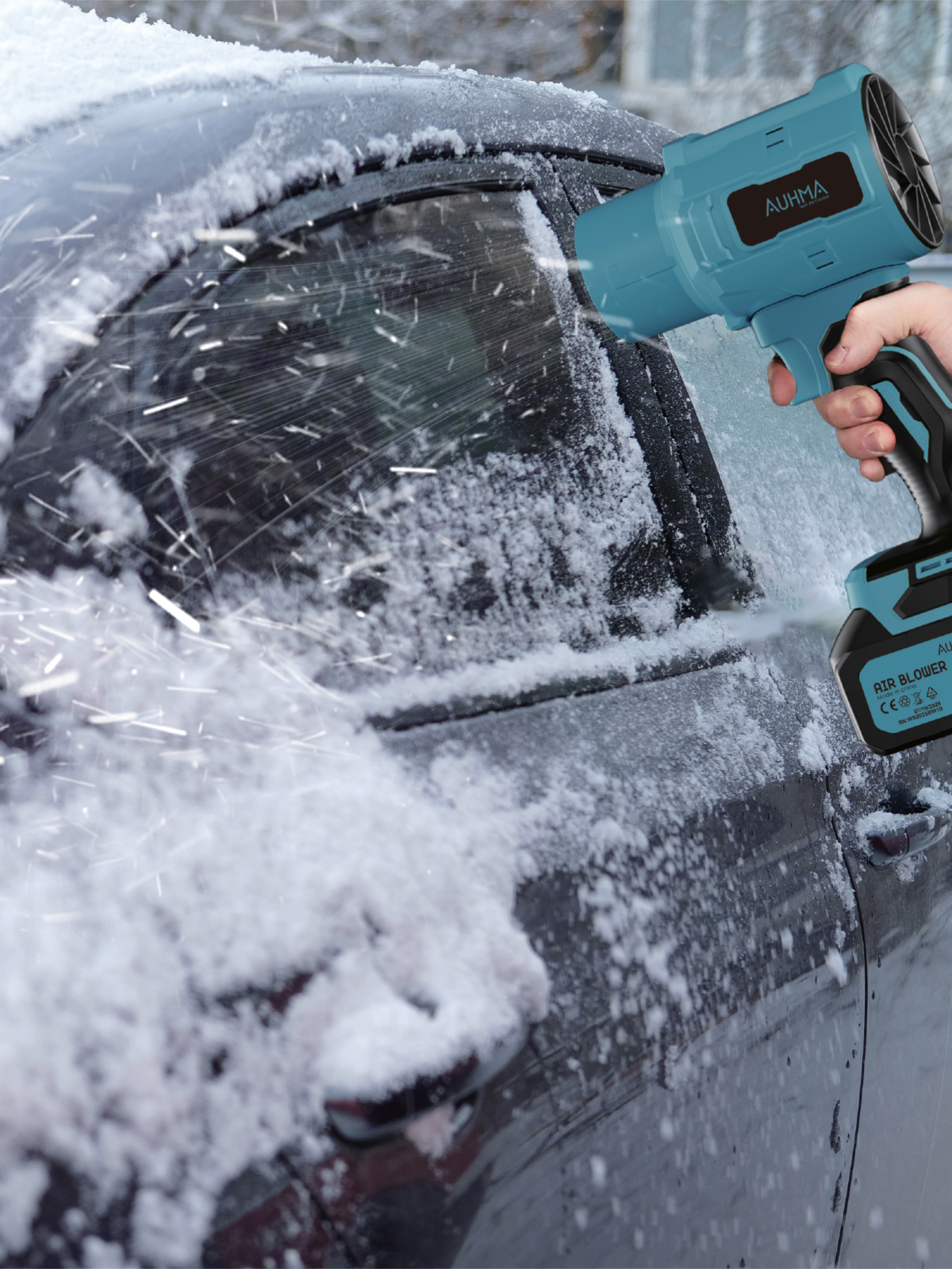 AUHMA AHV-18 Şarjlı Turbo Fan Hava Üfleyici Mavi - 21V Kömürsüz Motor (Brushless) - 32.000 RPM Oto Kurutma, PC Temizleme ve Bahçe Üfleme Makinesi