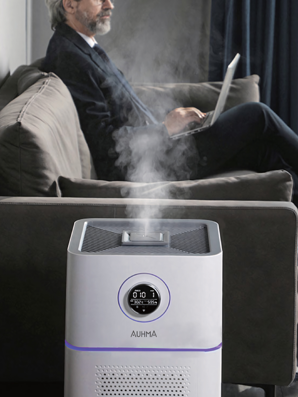 AUHMA ARP-003 Akıllı Hava Temizleyici ve Nemlendirici – UV-C Sterilizasyon & 610m³/h CADR