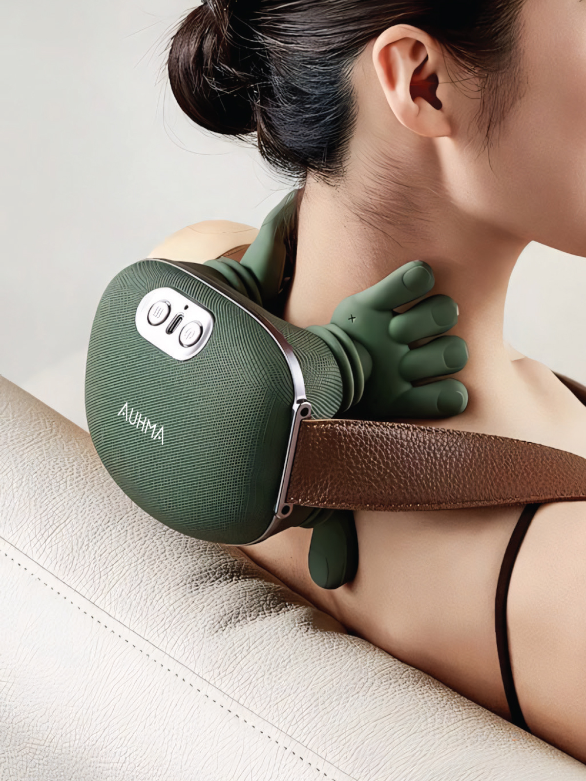 Auhma AMG38 Şarjlı Isıtmalı Boyun ve Omuz Masaj Aleti – 3D Yoğurma Derin Doku Shiatsu Masaj Cihazı (45°C Heat Therapy)