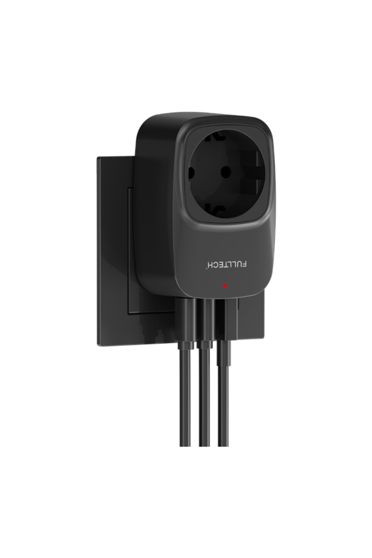 Fulltech FTR-24 Çoklu Duvar Prizi 16A 3680W Siyah | 2x USB-C + 1x USB-A Şarjlı Priz | Akım Korumalı (Surge Protection) Akıllı Priz