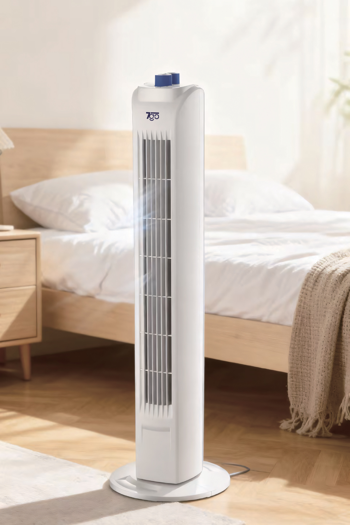 7GO 7GTF1 30 İnç Kule Tipi Vantilatör | 45W Güçlü Motor, 3 Kademeli Hız, Salınımlı, Zamanlayıcılı Tower Fan