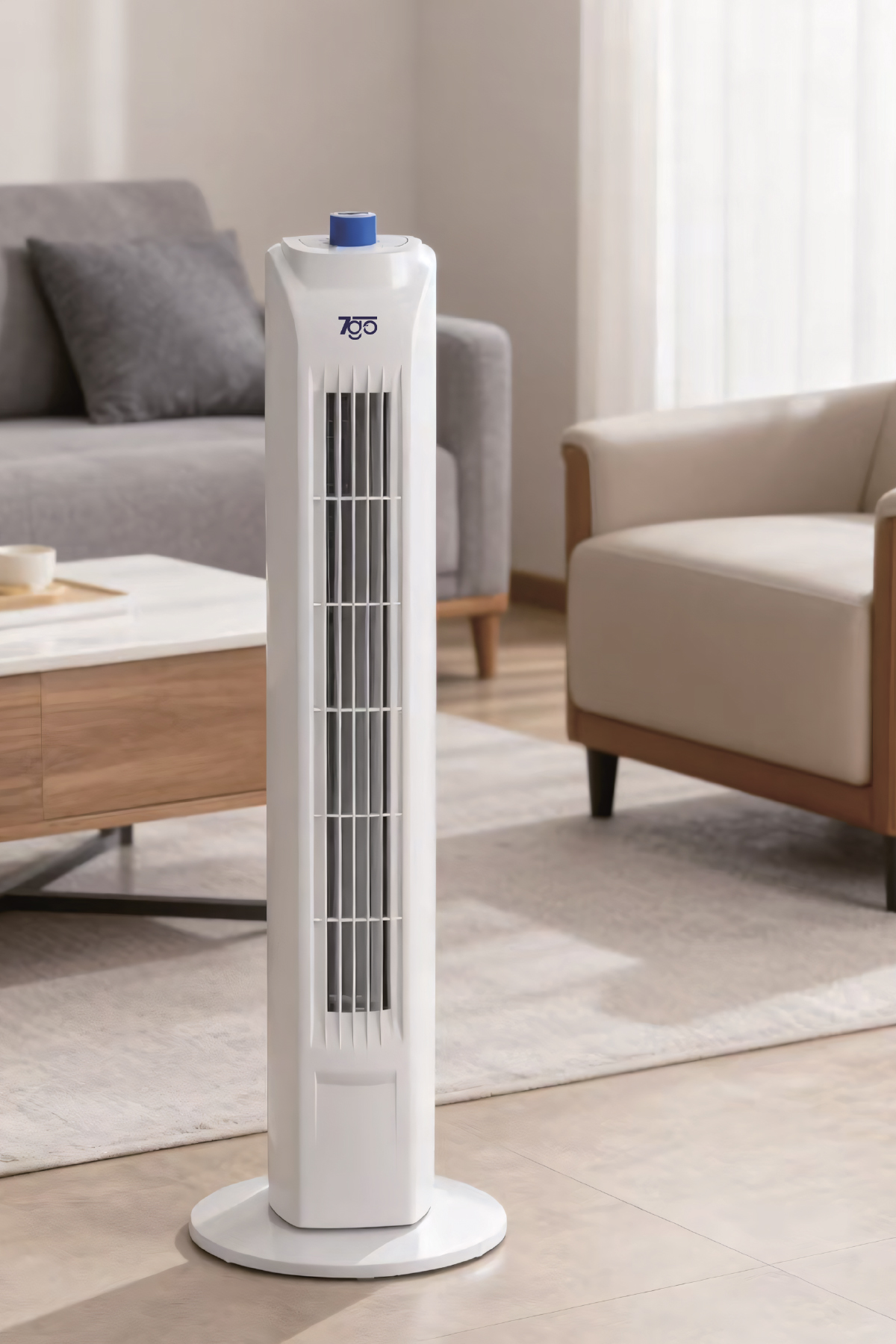 7GO 7GTF1 30 İnç Kule Tipi Vantilatör | 45W Güçlü Motor, 3 Kademeli Hız, Salınımlı, Zamanlayıcılı Tower Fan