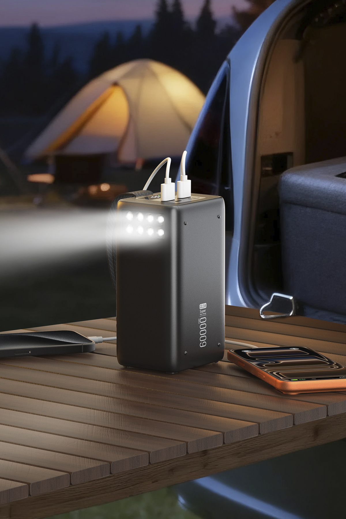 ACL PW-151 60000mAh Powerbank PD 20W QC 22.5W Hızlı Şarjlı – Dahili Kablolu, 4 Cihaz Destekli, LED Ekranlı Taşınabilir Şarj Cihazı