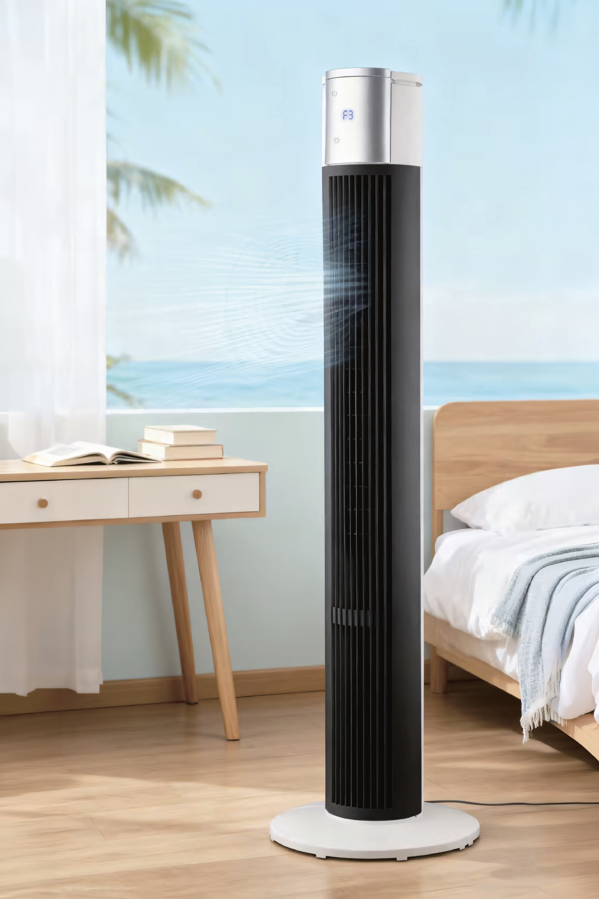 7GO 7GTF2 41 İnç Kule Tipi Vantilatör Siyah | 45W Turbo Force, Uzaktan Kumandalı, Sessiz, Zaman Ayarlı Tower Fan