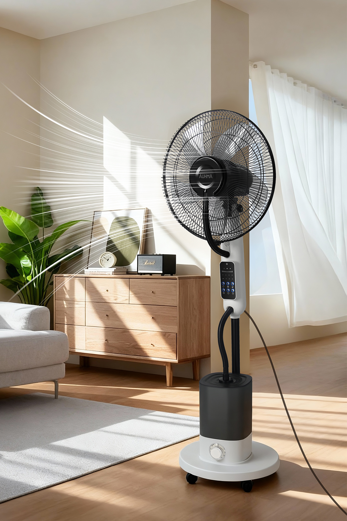 AUHMA ACFN10 16 İnç Buharlı Vantilatör Uzaktan Kumandalı 4L Su Depolu Mist Fan