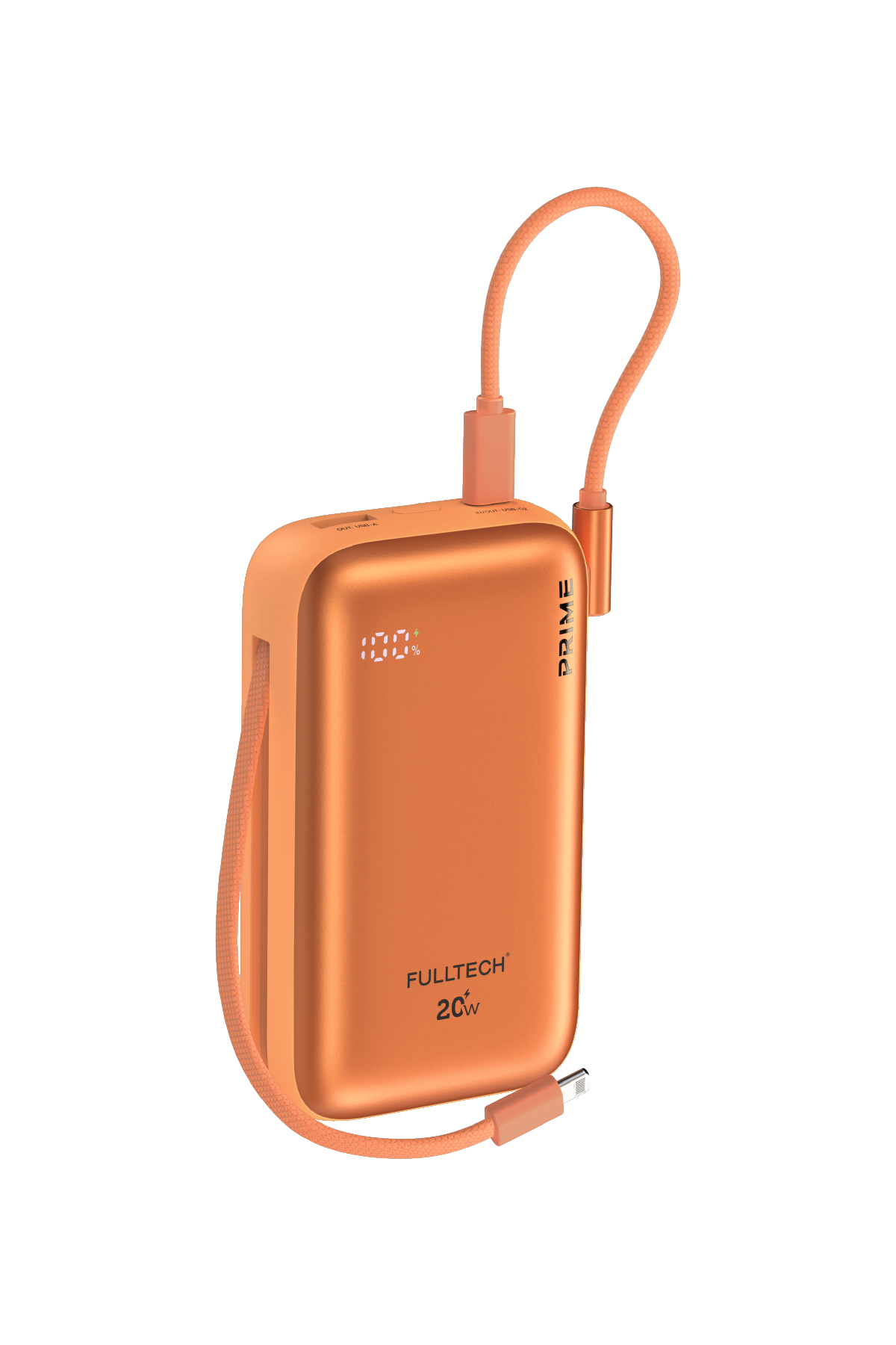 Fulltech FP48 20000 mAh Powerbank USB-C & Lightning Kablolu 20W Fast Charge Taşınabilir Şarj