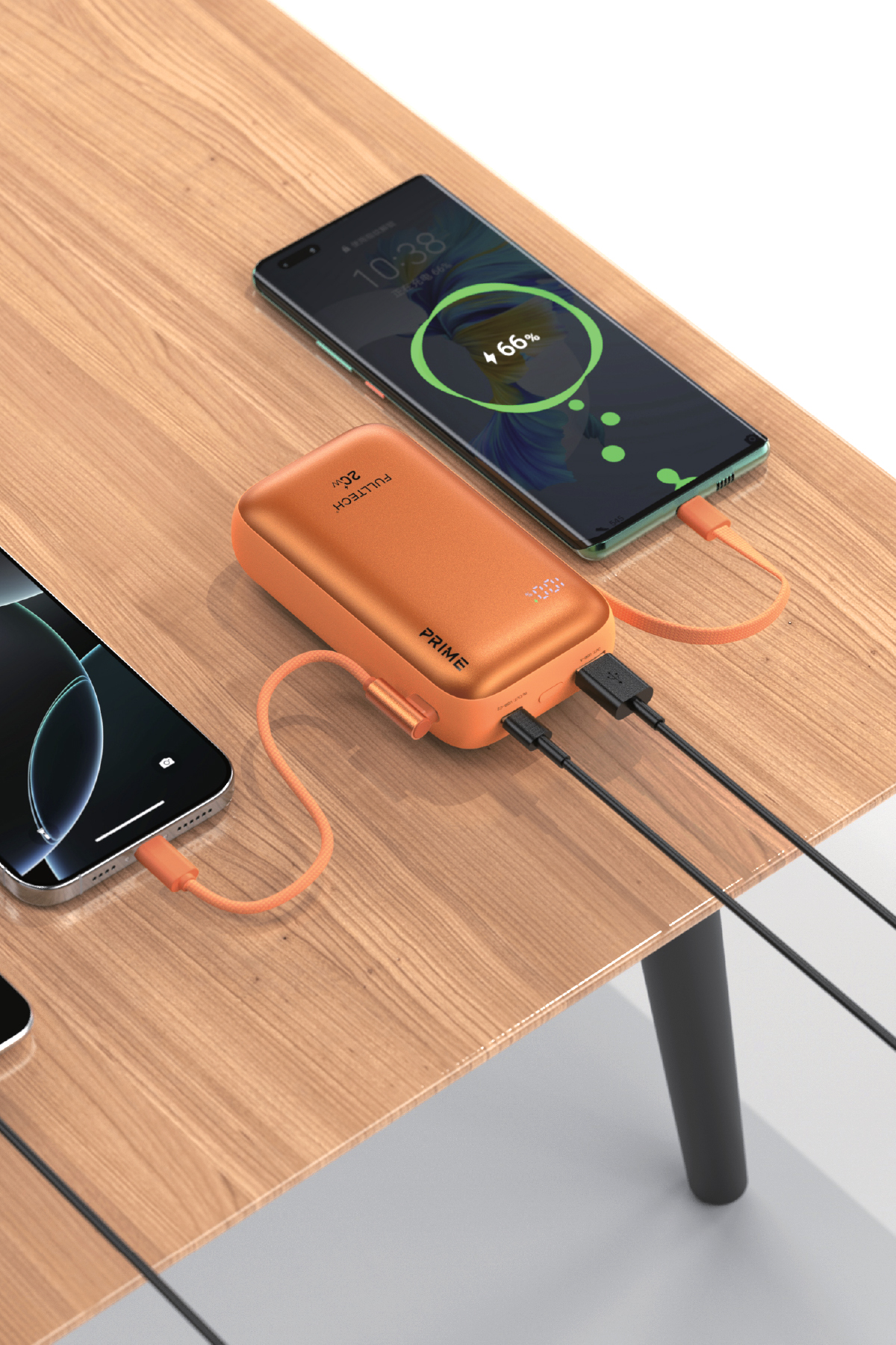 Fulltech FP48 20000 mAh Powerbank USB-C & Lightning Kablolu 20W Fast Charge Taşınabilir Şarj