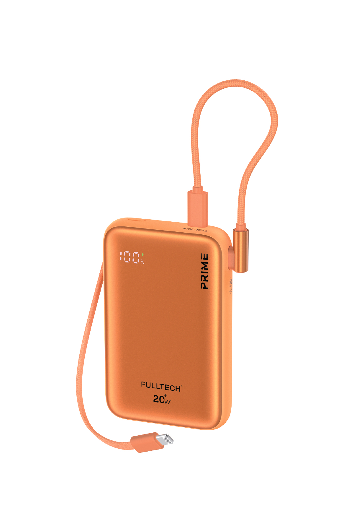 Fulltech FP48 20000 mAh Powerbank USB-C & Lightning Kablolu 20W Fast Charge Taşınabilir Şarj