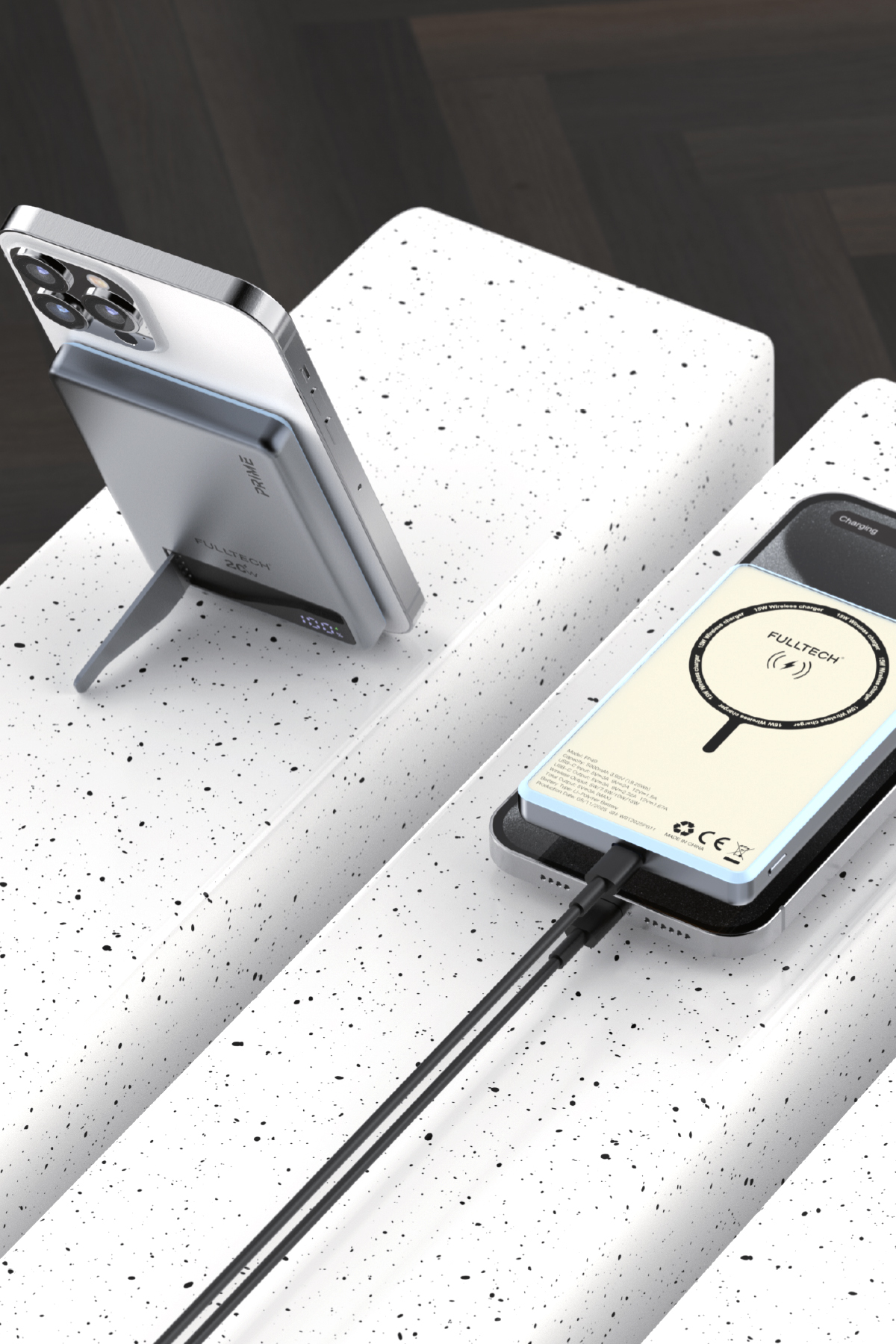 Fulltech FP49 5000 mAh MagSafe Uyumlu Kablosuz Powerbank Mavi 15W Hızlı Şarjlı Taşınabilir Şarj Cihazı