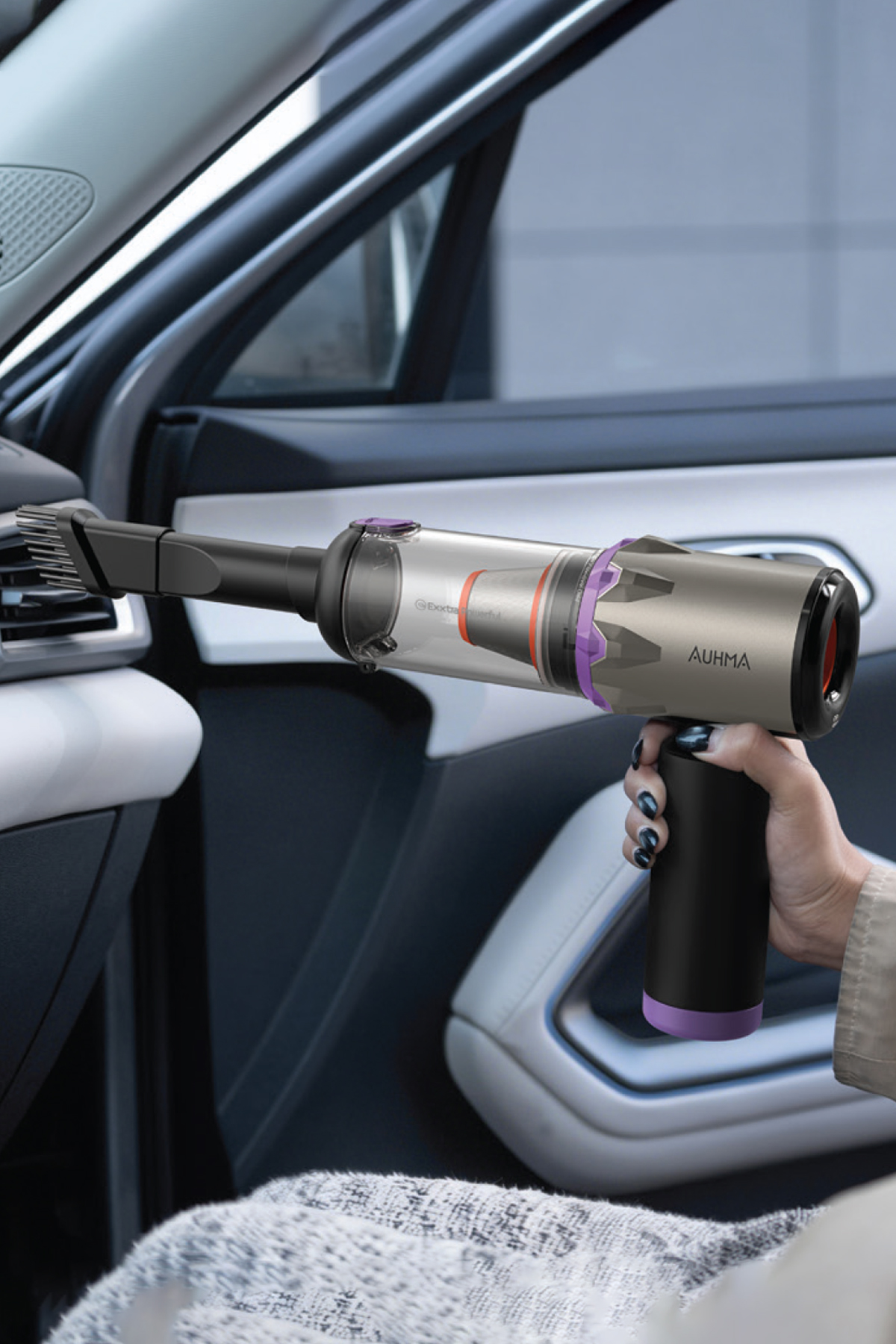 Auhma AHV-29 Kablosuz Araç Süpürgesi 220W 22000Pa Güçlü Vakum & Üfleme Özellikli Şarjlı Oto Süpürge