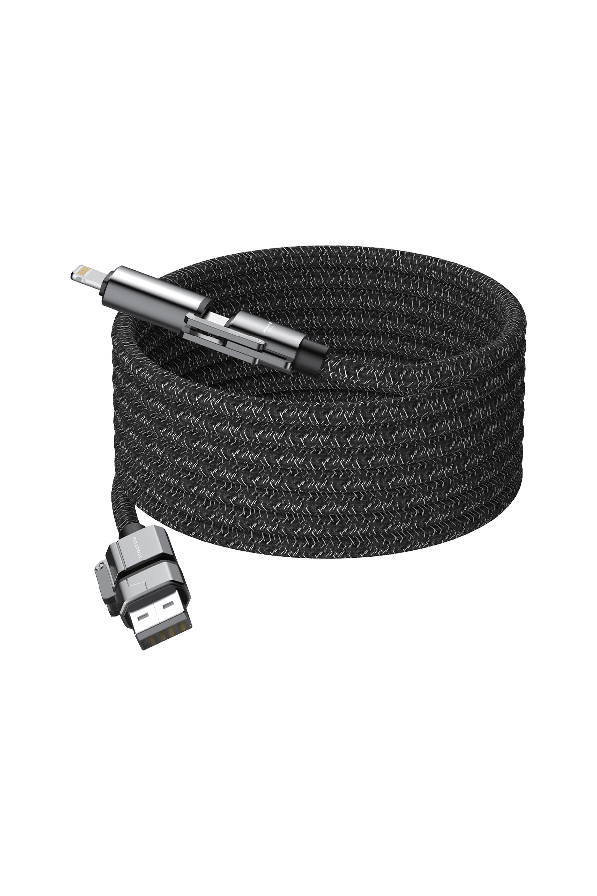 Fulltech FC154 4’ü 1 Arada Şarj Kablosu PD 100W Type-C & Lightning Hızlı Şarj Kablo (A+C to C+L, 1.2M Örgü Kablo)