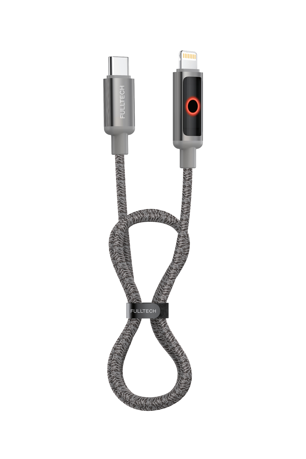 Fulltech FC153 Type-C to Lightning PD 30W Hızlı Şarj Kablosu 1.2M – iPhone Uyumlu, 480Mbps Veri Transferi, LED Göstergeli Örgü Kablo