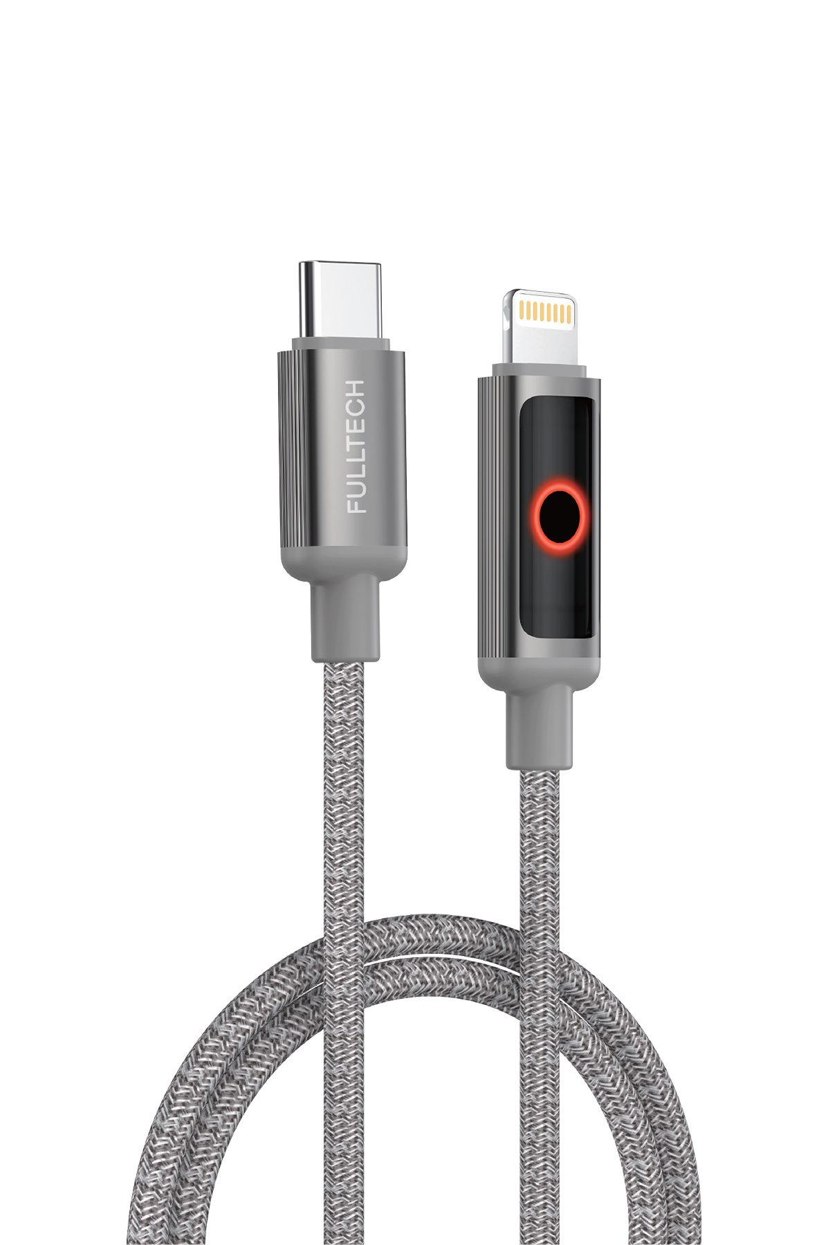 Fulltech FC153 Type-C to Lightning PD 30W Hızlı Şarj Kablosu 1.2M – iPhone Uyumlu, 480Mbps Veri Transferi, LED Göstergeli Örgü Kablo