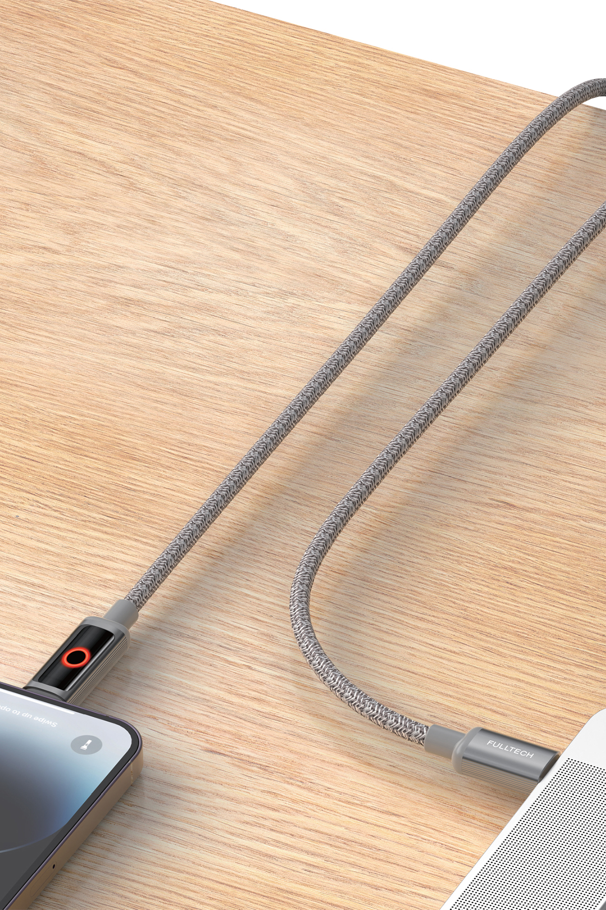 Fulltech FC153 Type-C to Lightning PD 30W Hızlı Şarj Kablosu 1.2M – iPhone Uyumlu, 480Mbps Veri Transferi, LED Göstergeli Örgü Kablo