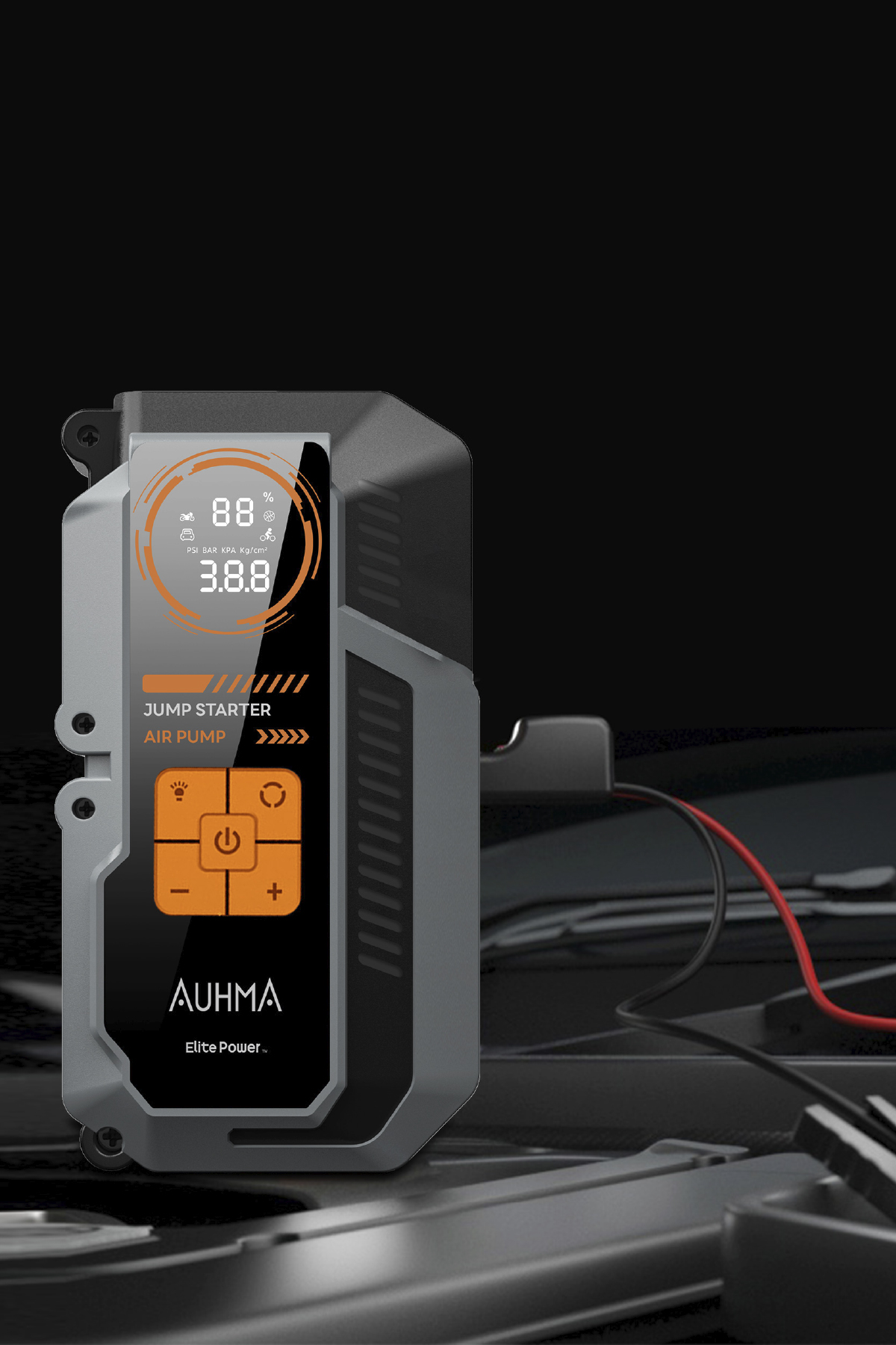 Auhma A9944 Araç Takviye Cihazı & Hava Kompresörü 12000mAh Powerbankli 150 PSI Akıllı Akü Booster Taşınabilir Lastik Şişirme Pompası