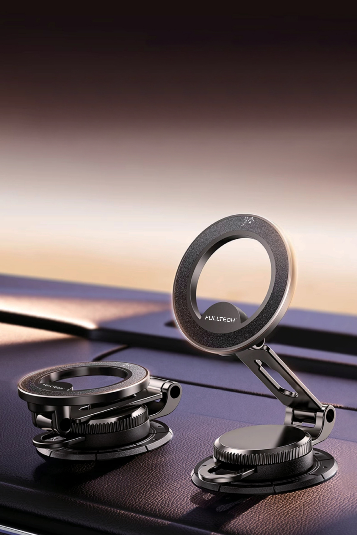 FULLTECH FHD25 MagSafe Manyetik Araç İçi Telefon Tutucu 360° Döner Dashboard & Cam Uyumlu Katlanabilir Telefon Standı
