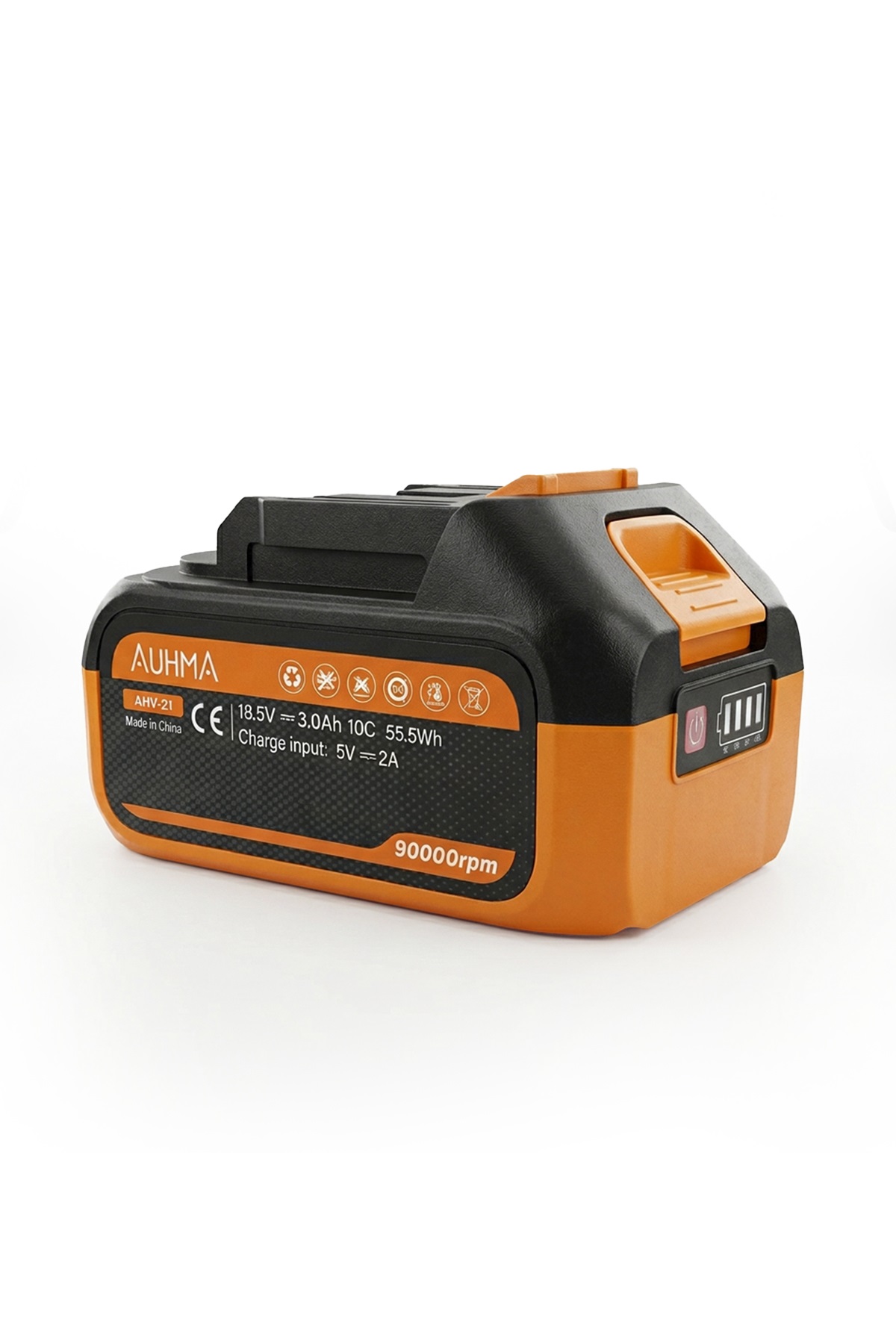 AUHMA AHV-21 18.5V 3.0Ah Li-Ion Şarjlı Batarya | Type-C Şarj Girişli, LED Göstergeli Yedek Süpürge Aküsü