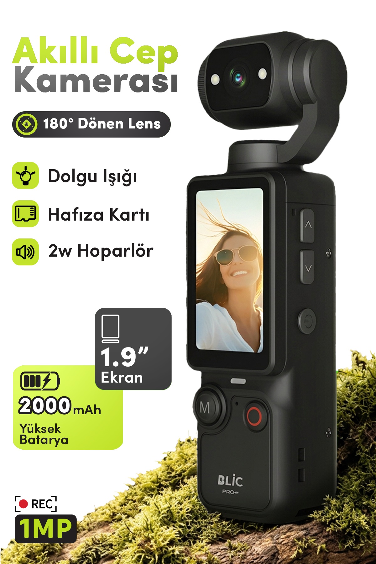 BLIC PRO++ BLM-103 Akıllı Cep Kamerası | 180° Döner Lens | 1.9