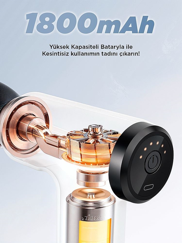 Auhma AMG6 Masaj Tabancası – 6 Kademeli, Derin Doku Masajı, Yüksek Tork Motor