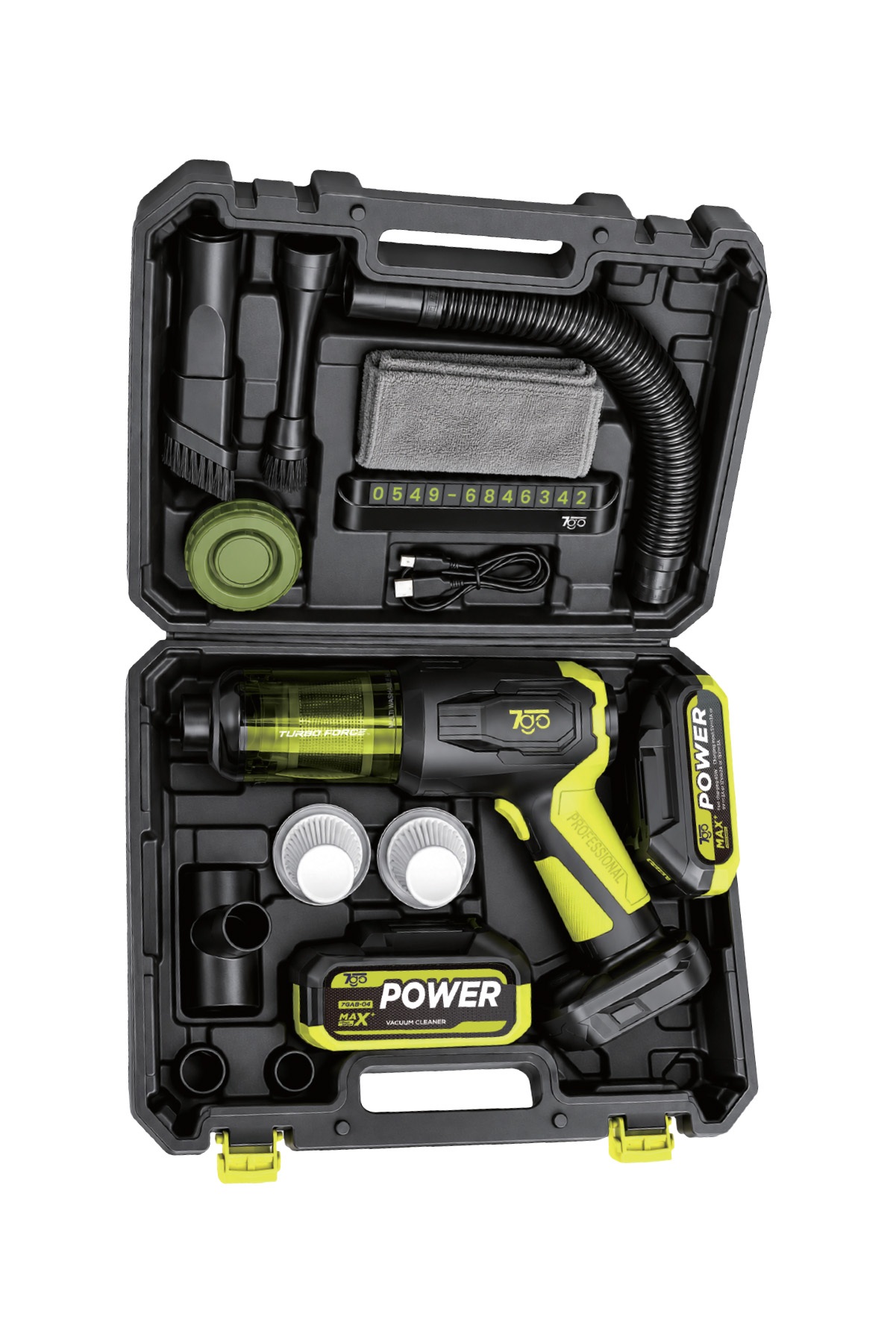 7GO 7GAB-04 25.000 Pa Şarjlı Araç Süpürgesi ve Hava Üfleme Makinesi – 90.000 RPM Fırçasız Motor, 2'si 1 Arada Güçlü Vakum & Üfleme