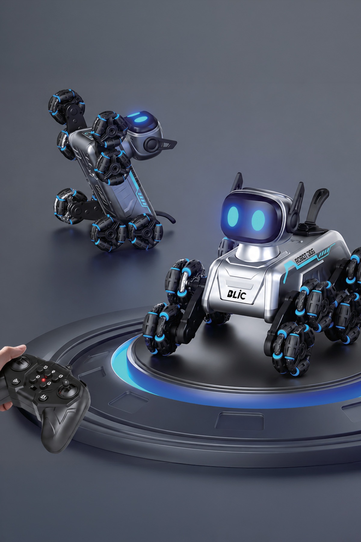 BLIC BRB2 AI Akıllı Robot Köpek – Uzaktan Kumandalı, Jest ve Ses Kontrollü, 360° Akrobatik Hareketli, RGB Işıklı, Sesli ve Buhar Efektli Şarjlı Oyuncak