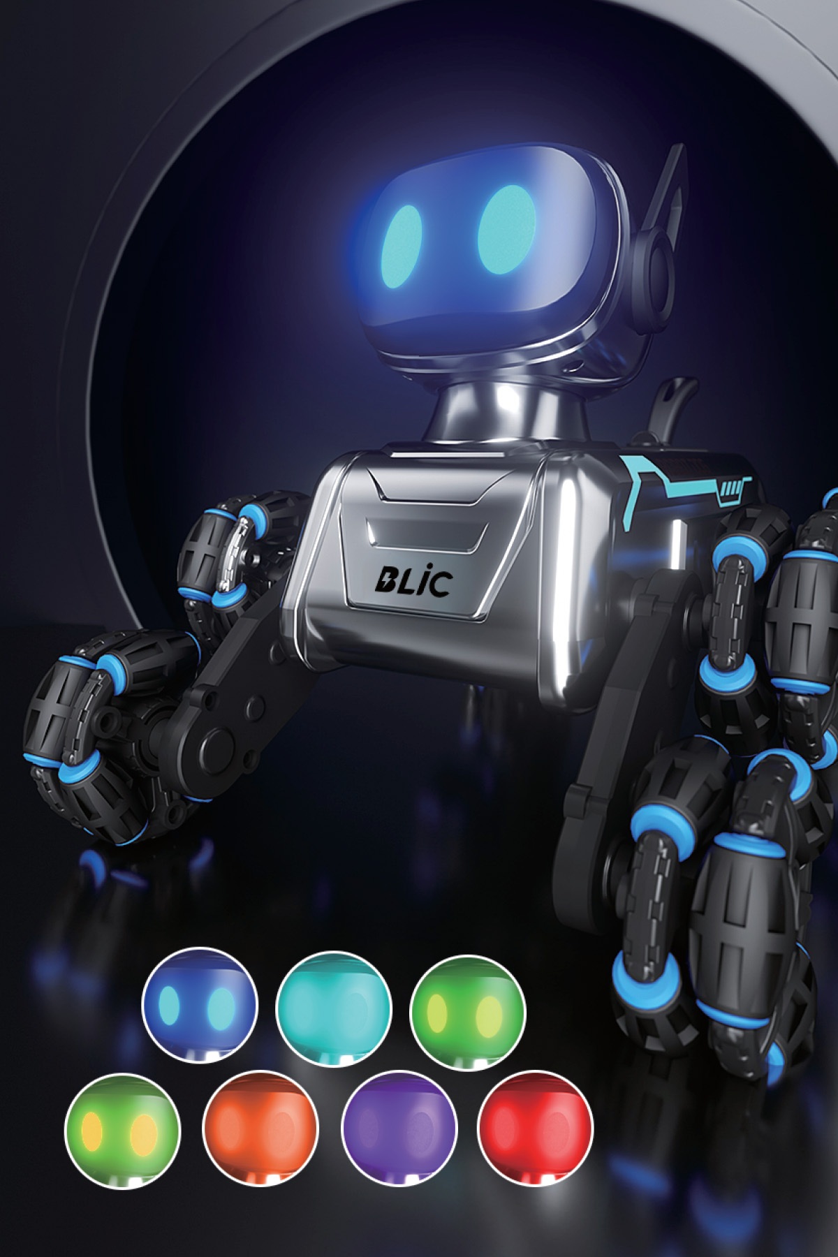BLIC BRB2 AI Akıllı Robot Köpek – Uzaktan Kumandalı, Jest ve Ses Kontrollü, 360° Akrobatik Hareketli, RGB Işıklı, Sesli ve Buhar Efektli Şarjlı Oyuncak