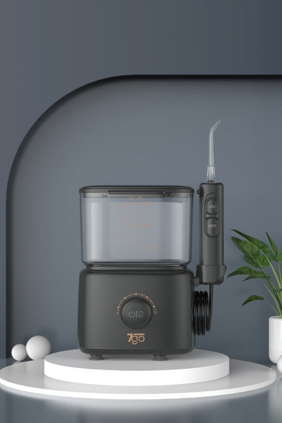 7GO 7GMF3 600 ML Ağız Duşu – 110 PSI Güçlü Su Basıncı, 5 Kademeli Ayar, 5 Başlık, 360° Döner Uç, IPX4, Diş Arası ve Diş Eti Temizleme