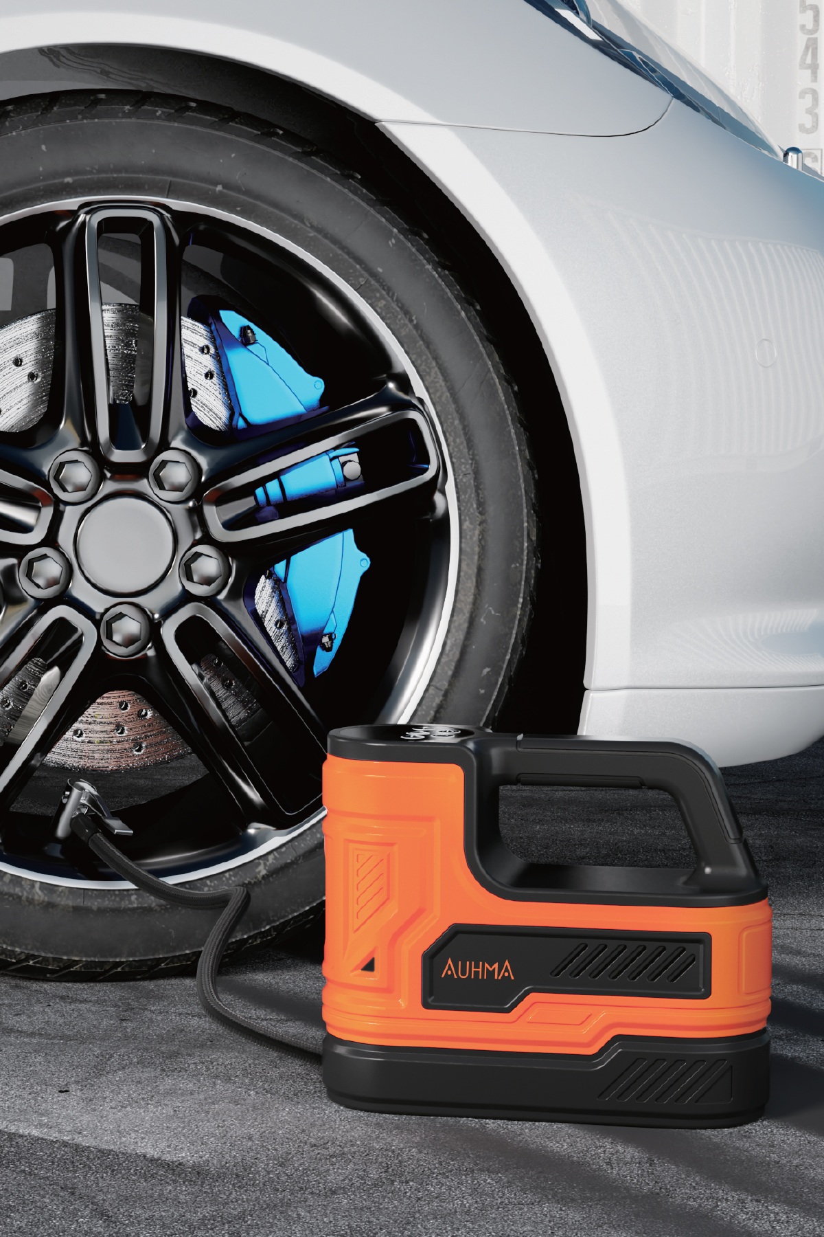 AUHMA A7788 150 PSI Dijital Araç Lastik Şişirme Hava Kompresörü Turuncu – 12V Çakmaklık Girişli, Otomatik Durdurma, LED Aydınlatmalı, 3 Metre Kablolu