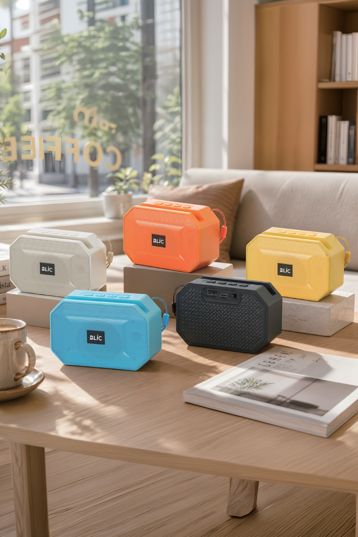 Blic BLS-89 Bluetooth 5.4 Taşınabilir Hoparlör Beyaz 6W RMS, Telefon Standlı, USB ve TF Kart Destekli