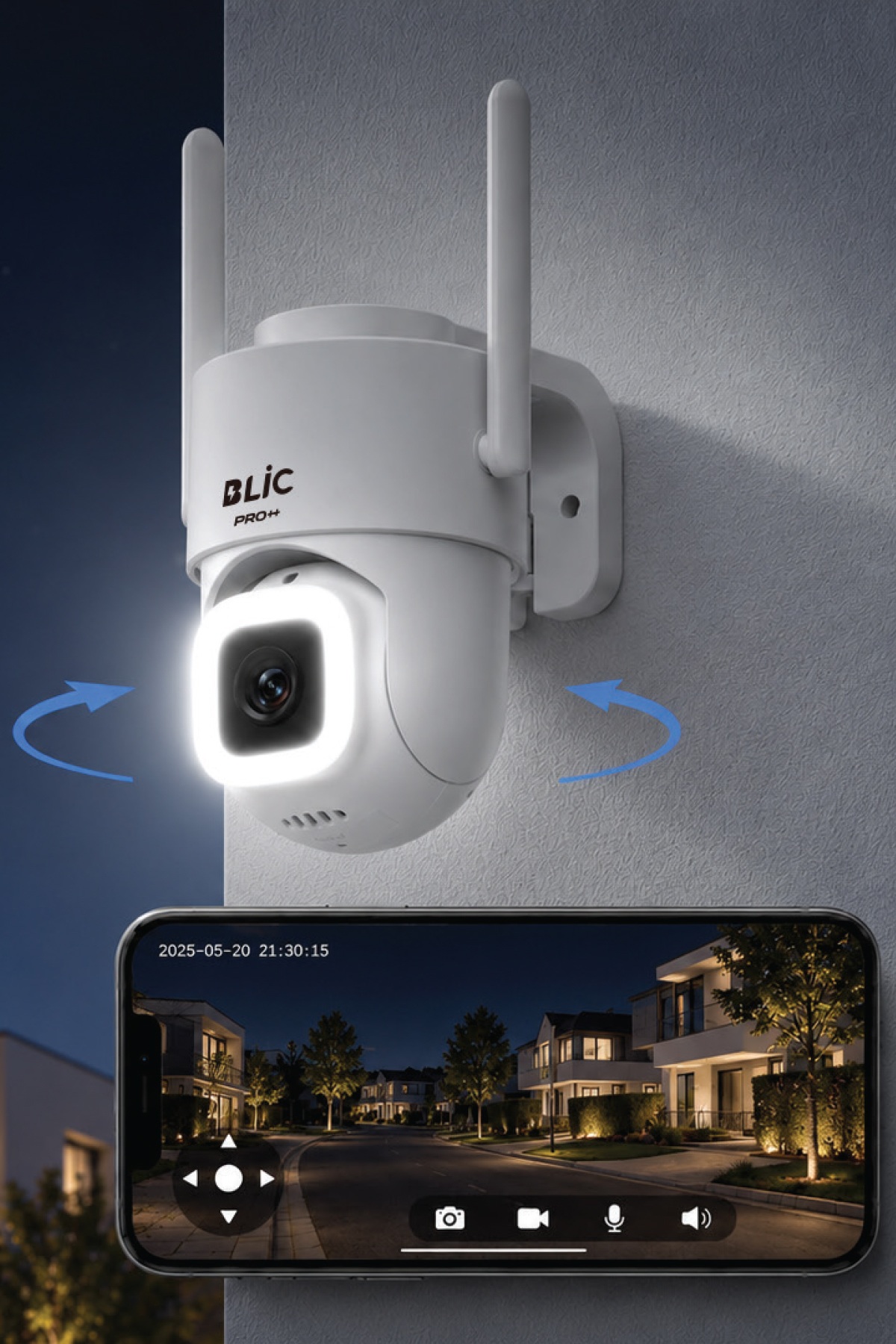 Blic PRO++ BLM-111 3 MP Wi-Fi PTZ Dış Mekan IP Güvenlik Kamerası, IP66, Gece Görüşü ve Çift Yönlü Ses