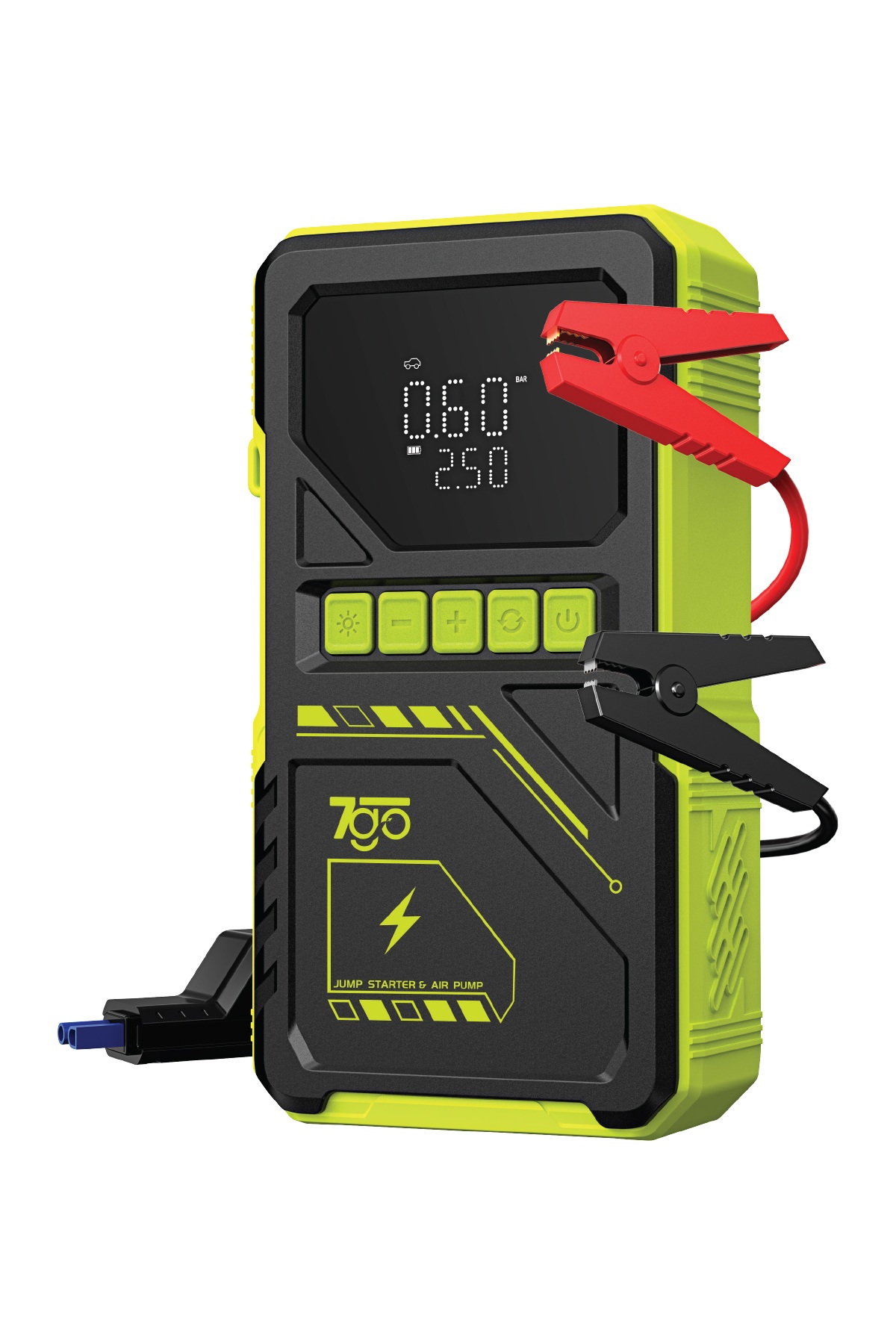 7GO 7A8 1200A Akü Takviye Cihazı ve Lastik Şişirme Pompası, 12000 mAh Powerbank, LCD Ekranlı Jump Starter