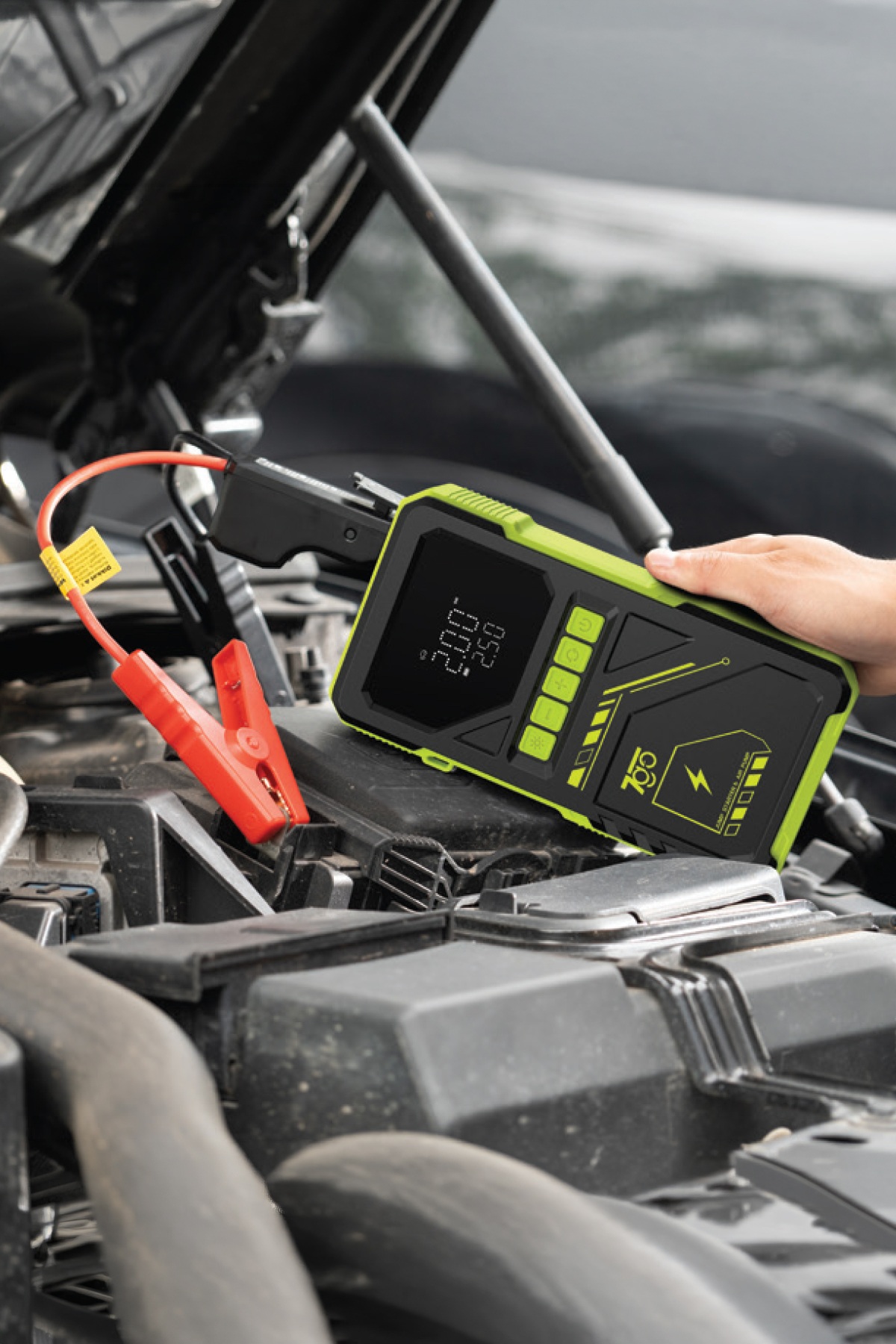7GO 7A8 1200A Akü Takviye Cihazı ve Lastik Şişirme Pompası, 12000 mAh Powerbank, LCD Ekranlı Jump Starter