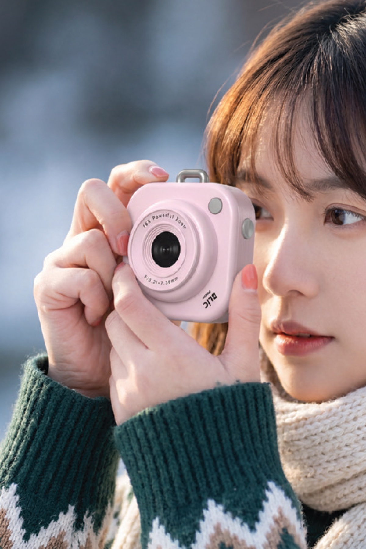 Blic PRO++ BLM-108 Mini Dijital Fotoğraf Makinesi Pembe 1 MP, 2,01 İnç Ekran, 16X Zoom, Type-C Şarjlı Cep Kamerası